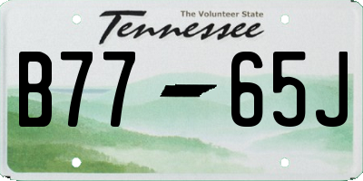 TN license plate B7765J