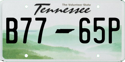 TN license plate B7765P