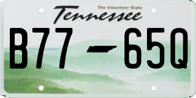 TN license plate B7765Q