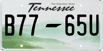TN license plate B7765U