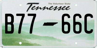 TN license plate B7766C
