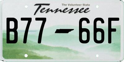 TN license plate B7766F