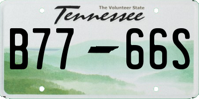 TN license plate B7766S
