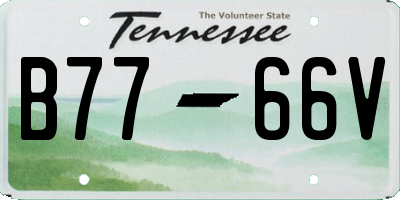 TN license plate B7766V