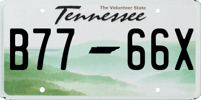 TN license plate B7766X