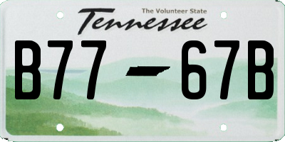 TN license plate B7767B