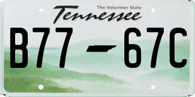 TN license plate B7767C