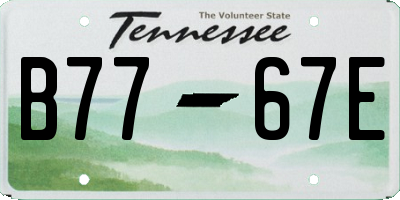 TN license plate B7767E
