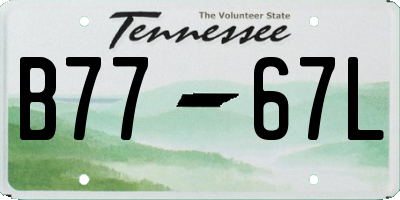 TN license plate B7767L