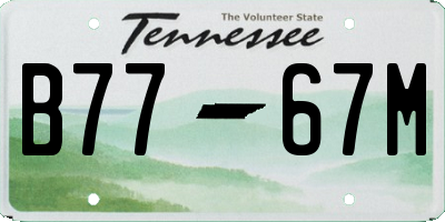 TN license plate B7767M