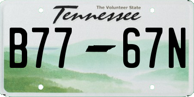 TN license plate B7767N