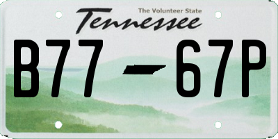 TN license plate B7767P