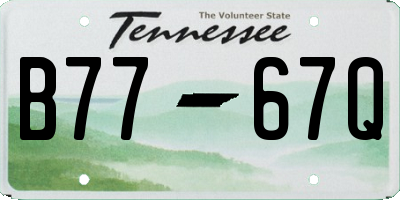 TN license plate B7767Q