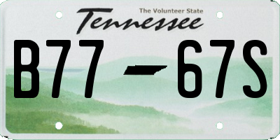 TN license plate B7767S