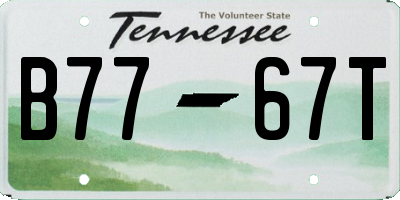 TN license plate B7767T
