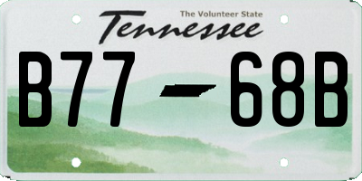 TN license plate B7768B