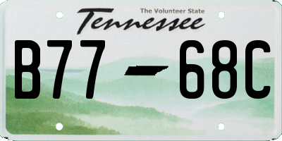 TN license plate B7768C