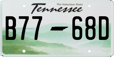 TN license plate B7768D