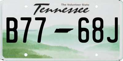 TN license plate B7768J