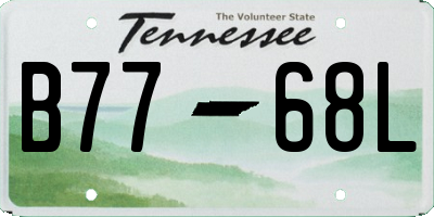 TN license plate B7768L