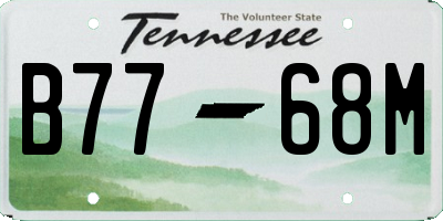 TN license plate B7768M