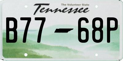 TN license plate B7768P