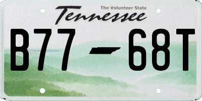 TN license plate B7768T