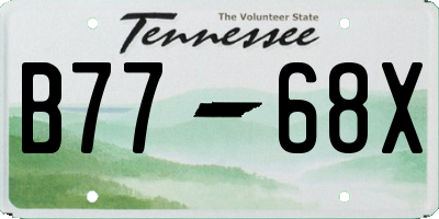 TN license plate B7768X