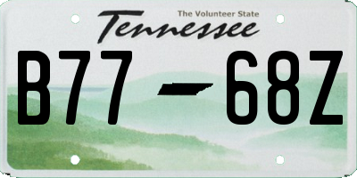 TN license plate B7768Z