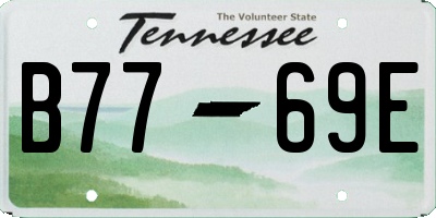 TN license plate B7769E