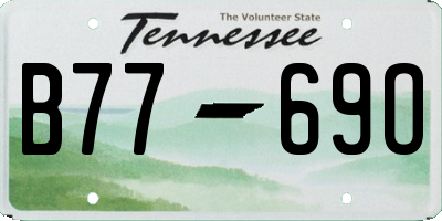 TN license plate B7769O