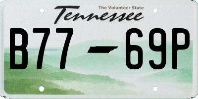 TN license plate B7769P
