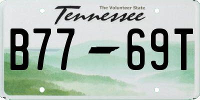 TN license plate B7769T