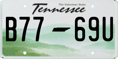 TN license plate B7769U