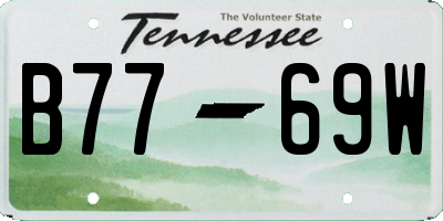 TN license plate B7769W