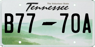 TN license plate B7770A