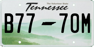TN license plate B7770M