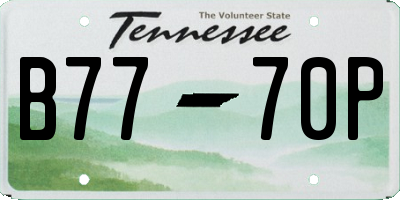 TN license plate B7770P