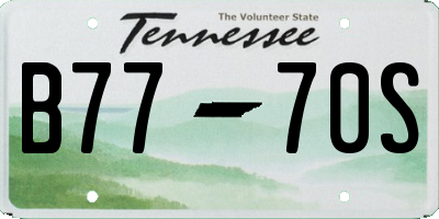 TN license plate B7770S