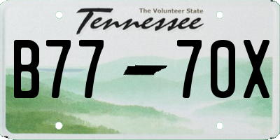 TN license plate B7770X