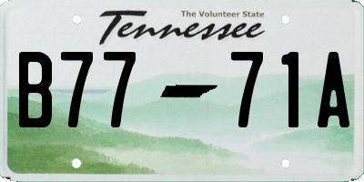 TN license plate B7771A