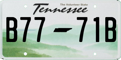 TN license plate B7771B
