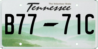 TN license plate B7771C