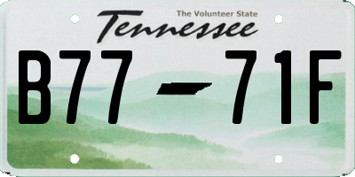 TN license plate B7771F