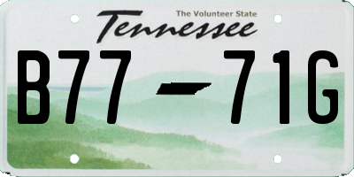 TN license plate B7771G
