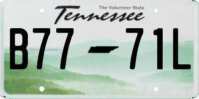 TN license plate B7771L