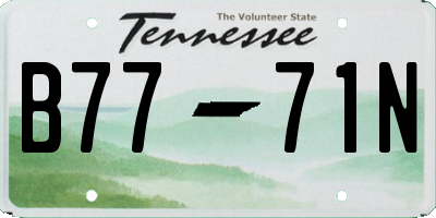 TN license plate B7771N
