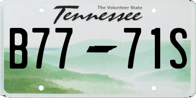 TN license plate B7771S