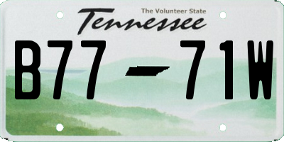 TN license plate B7771W