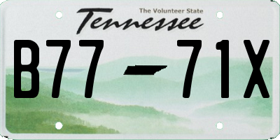 TN license plate B7771X